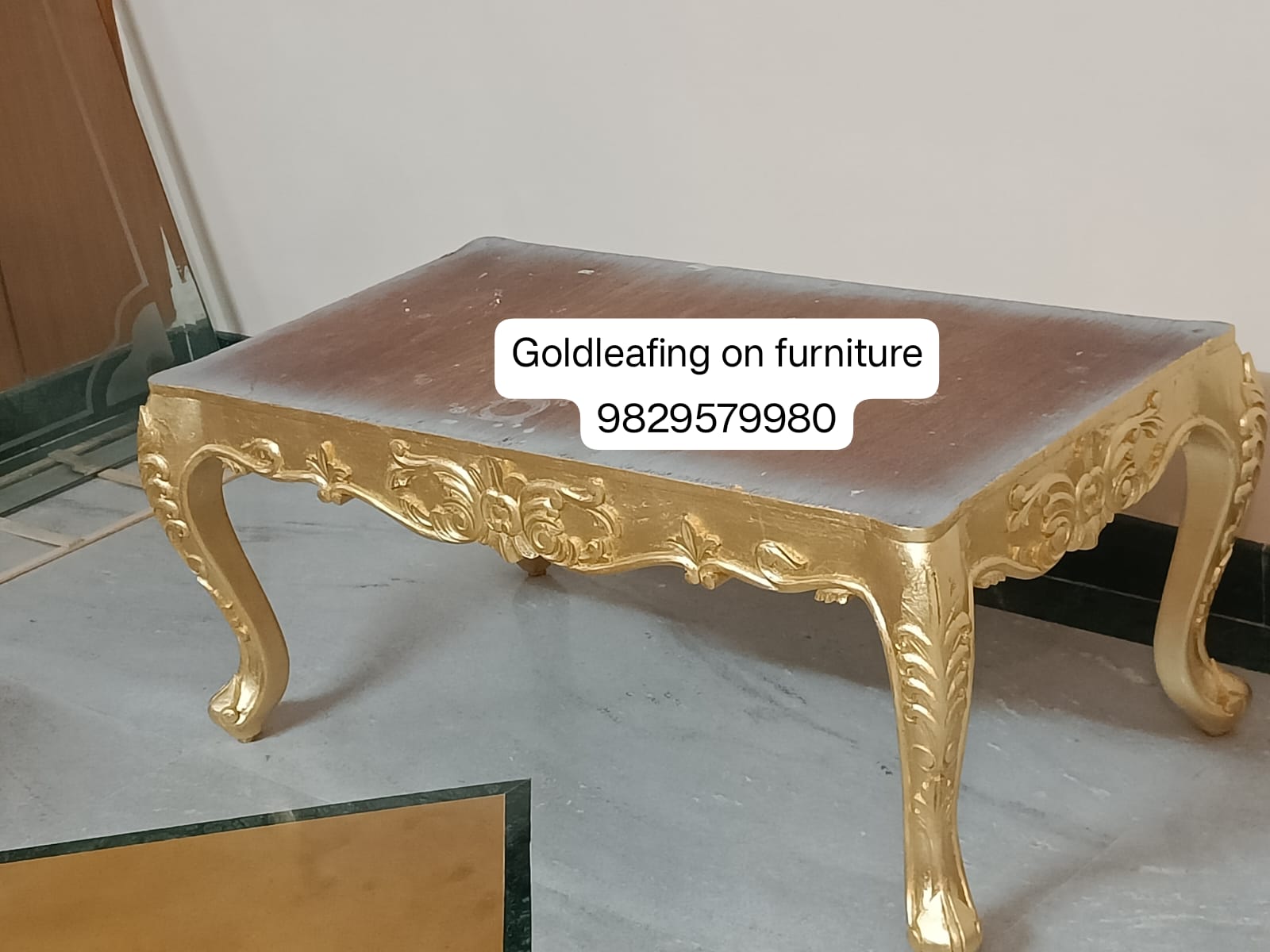 Gold leafing on furniture at Goldleafing on Furniture, Jaipur — Jaipur Gold Leaf