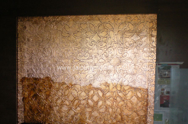 Copper antique leafing at Copper Antique Leafing on Walls of Bungalow at Ambabari, Jaipur — Jaipur Gold Leaf