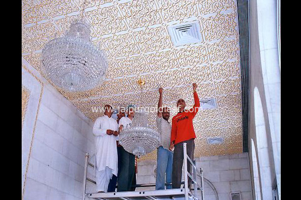 Gold leafing on calligraphy bands at 24K Goldleafing on Ceiling in Mumbai, Mumbai — Jaipur Gold Leaf